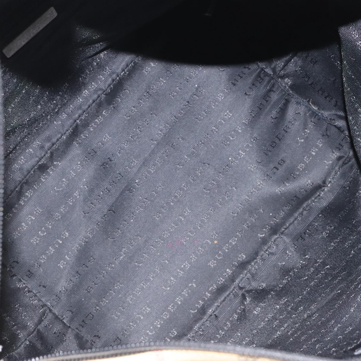 BURBERRY Nova Check Tote Bag PVC Beige Silver Auth 121809