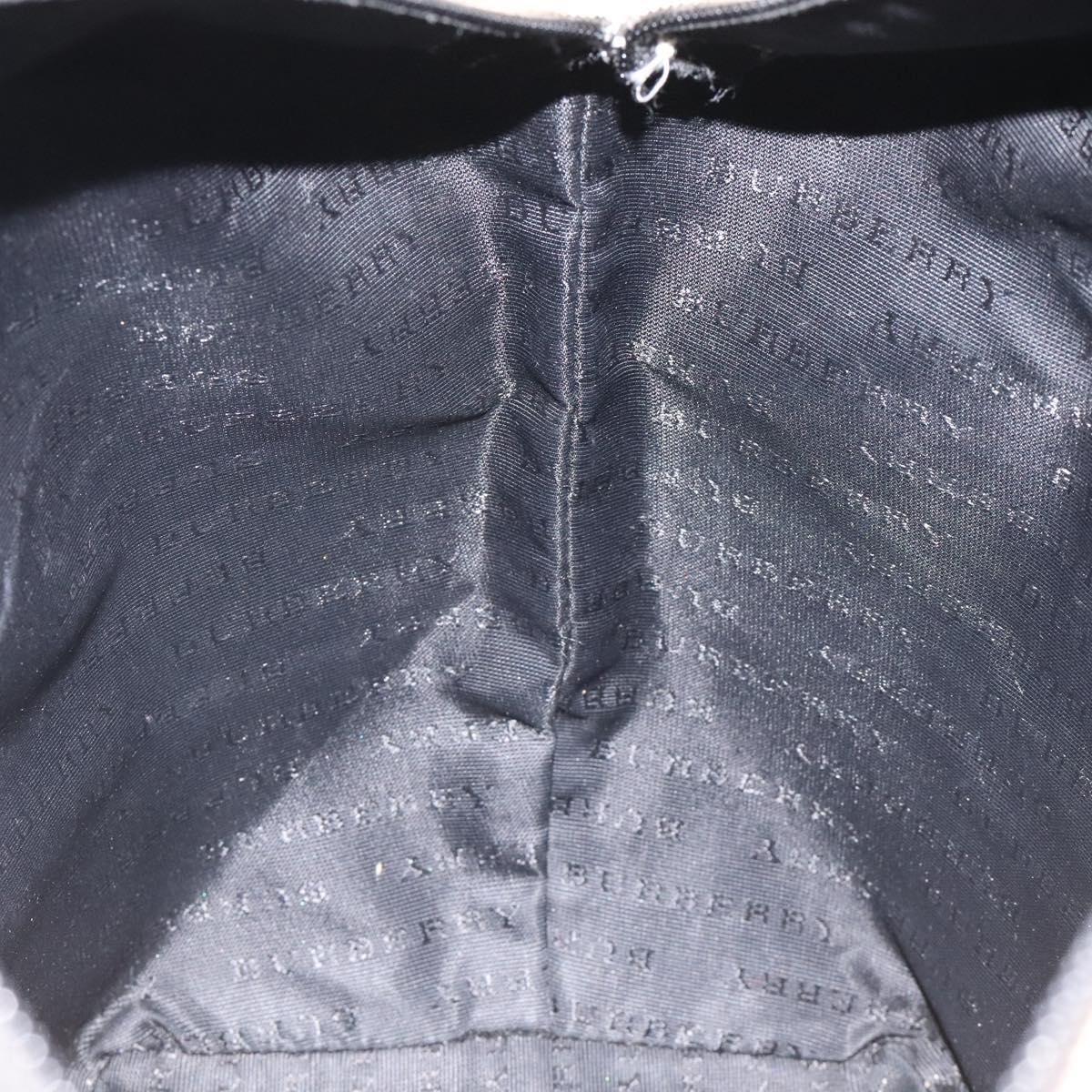 BURBERRY Nova Check Tote Bag PVC Beige Silver Auth 121809