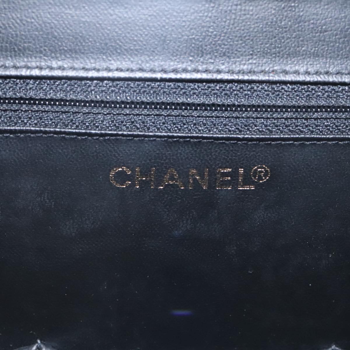 CHANEL Vanity Bag Patent Leather 2way Black Gold CC Auth 121811