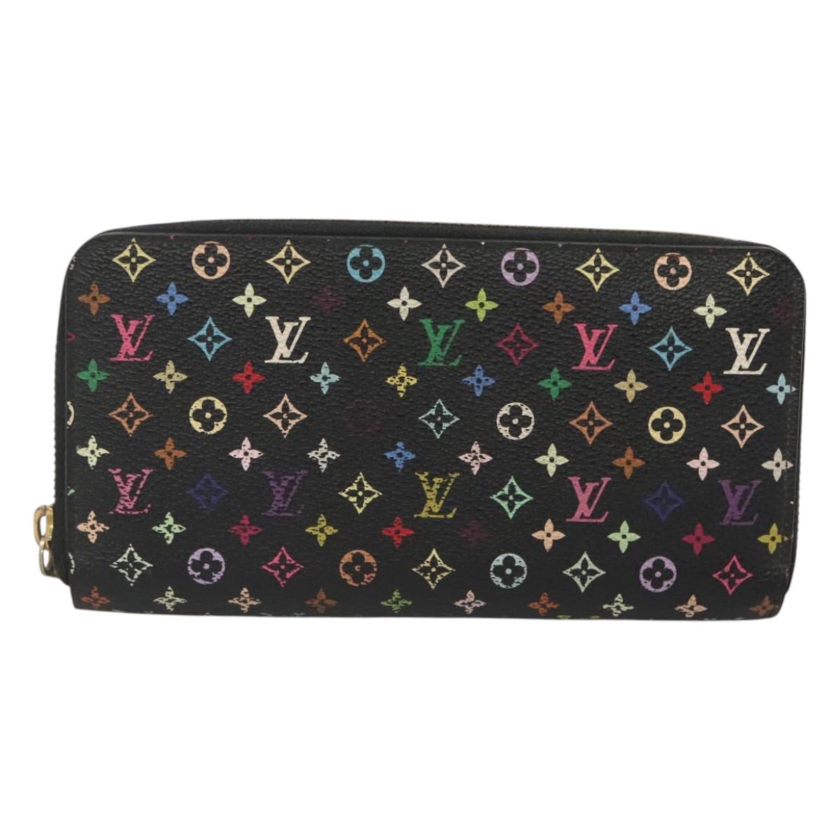 LOUIS VUITTON Monogram Multicolor Zippy Wallet Long Black M60243 LV Auth 121827
