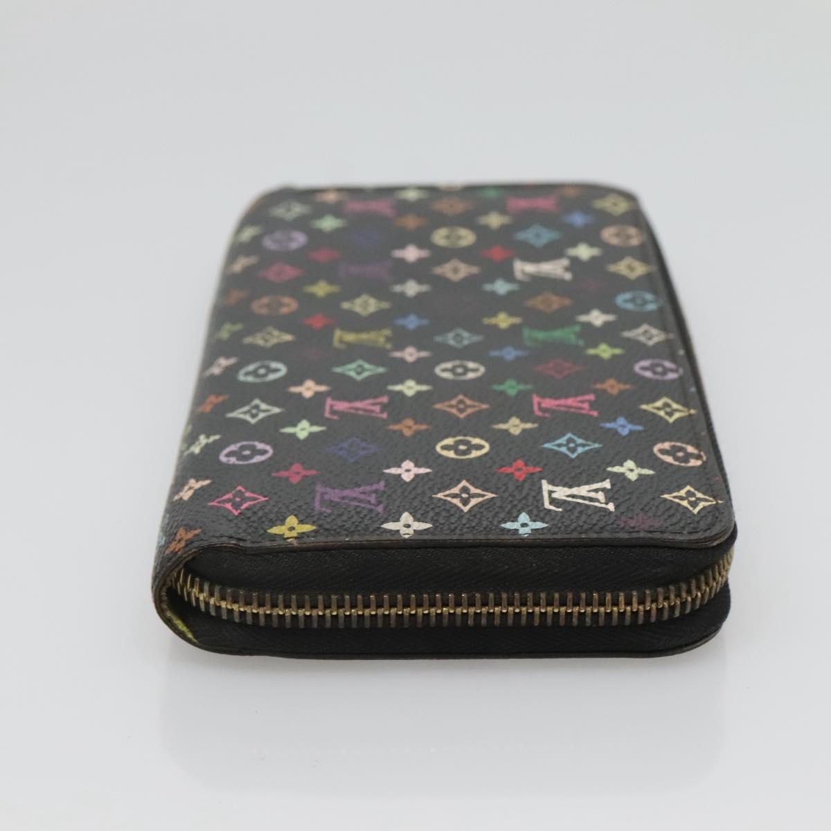 LOUIS VUITTON Monogram Multicolor Zippy Wallet Long Black M60243 LV Auth 121827