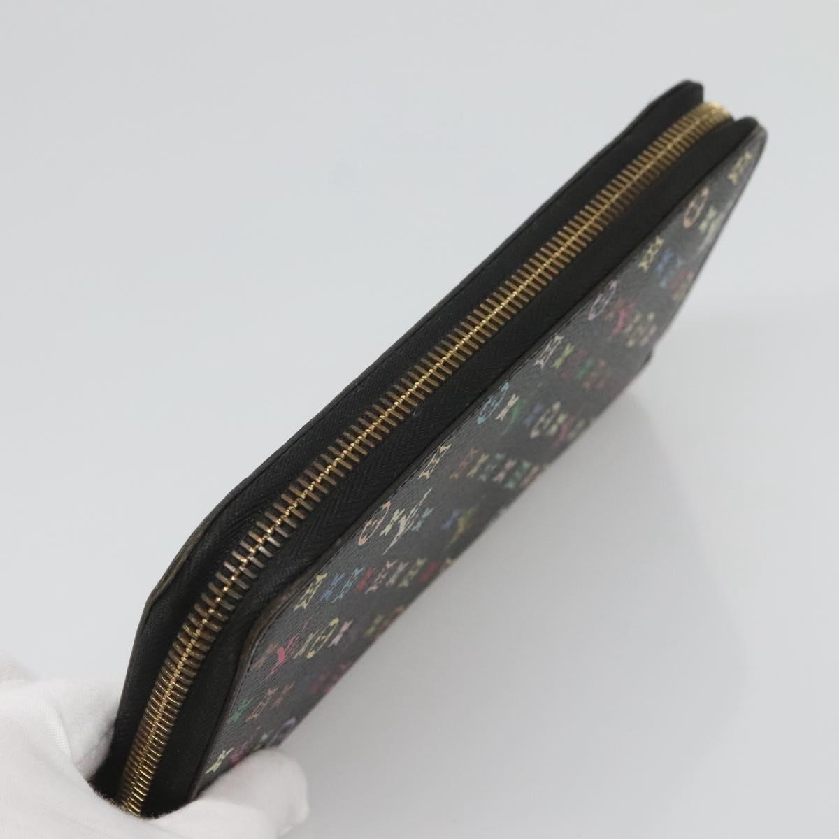 LOUIS VUITTON Monogram Multicolor Zippy Wallet Long Black M60243 LV Auth 121827
