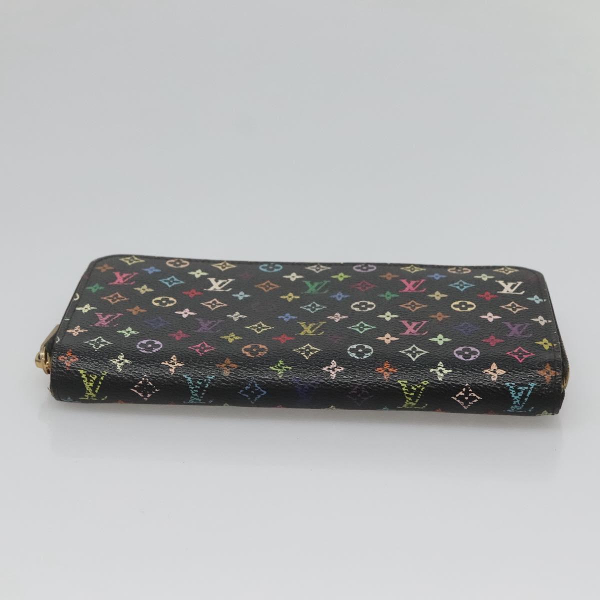 LOUIS VUITTON Monogram Multicolor Zippy Wallet Long Black M60243 LV Auth 121827