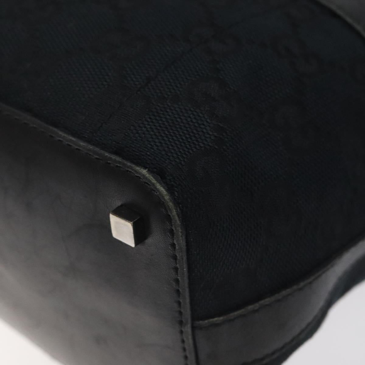 GUCCI GG Canvas Shoulder Bag Black Silver 0014302 Auth 121829