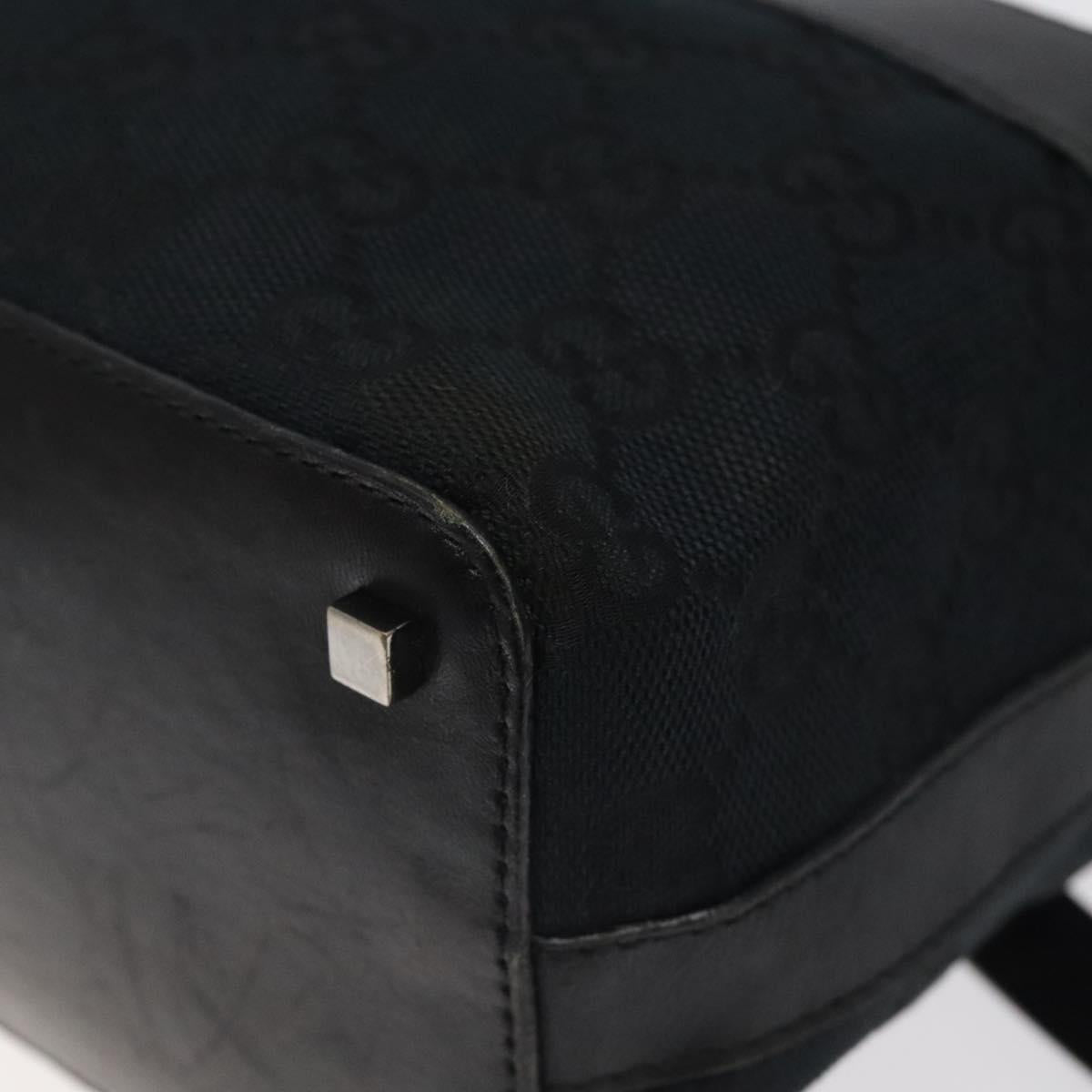 GUCCI GG Canvas Shoulder Bag Black Silver 0014302 Auth 121829