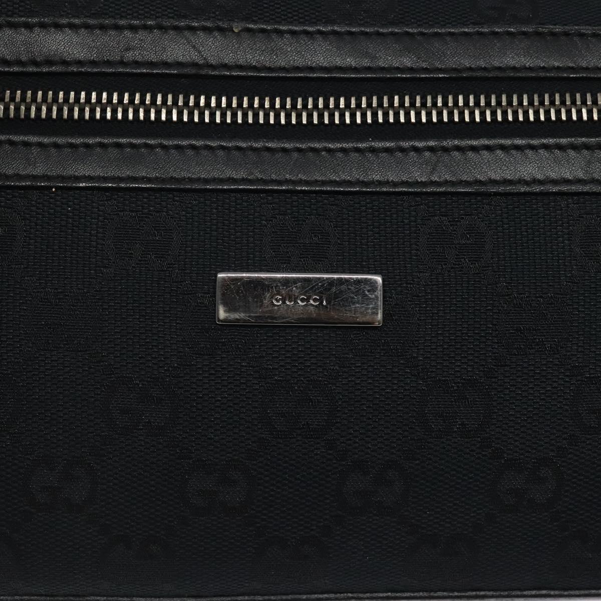 GUCCI GG Canvas Shoulder Bag Black Silver 0014302 Auth 121829