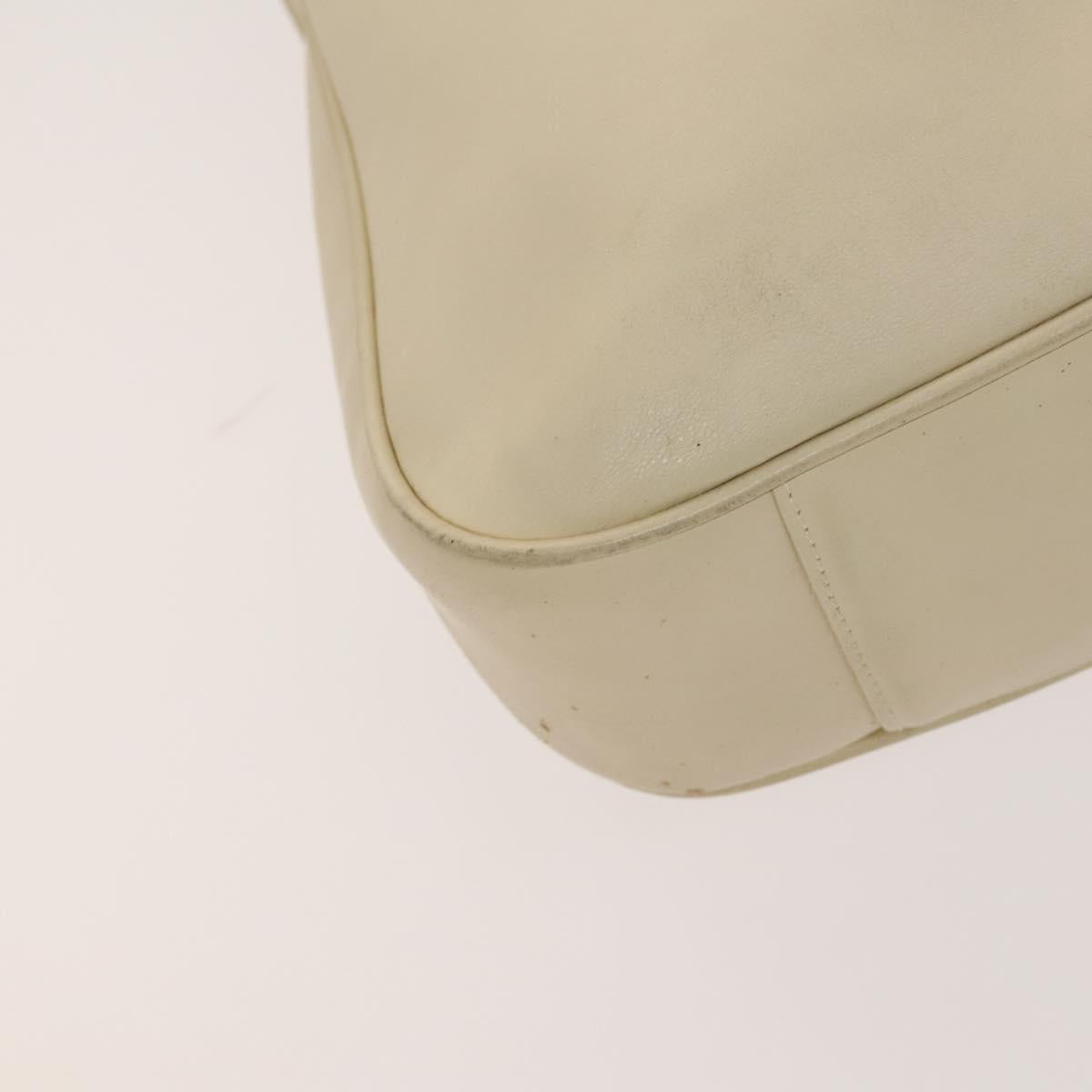 GUCCI Bamboo Shoulder Bag Leather 2way Cream Gold 001 1577 Auth 121835