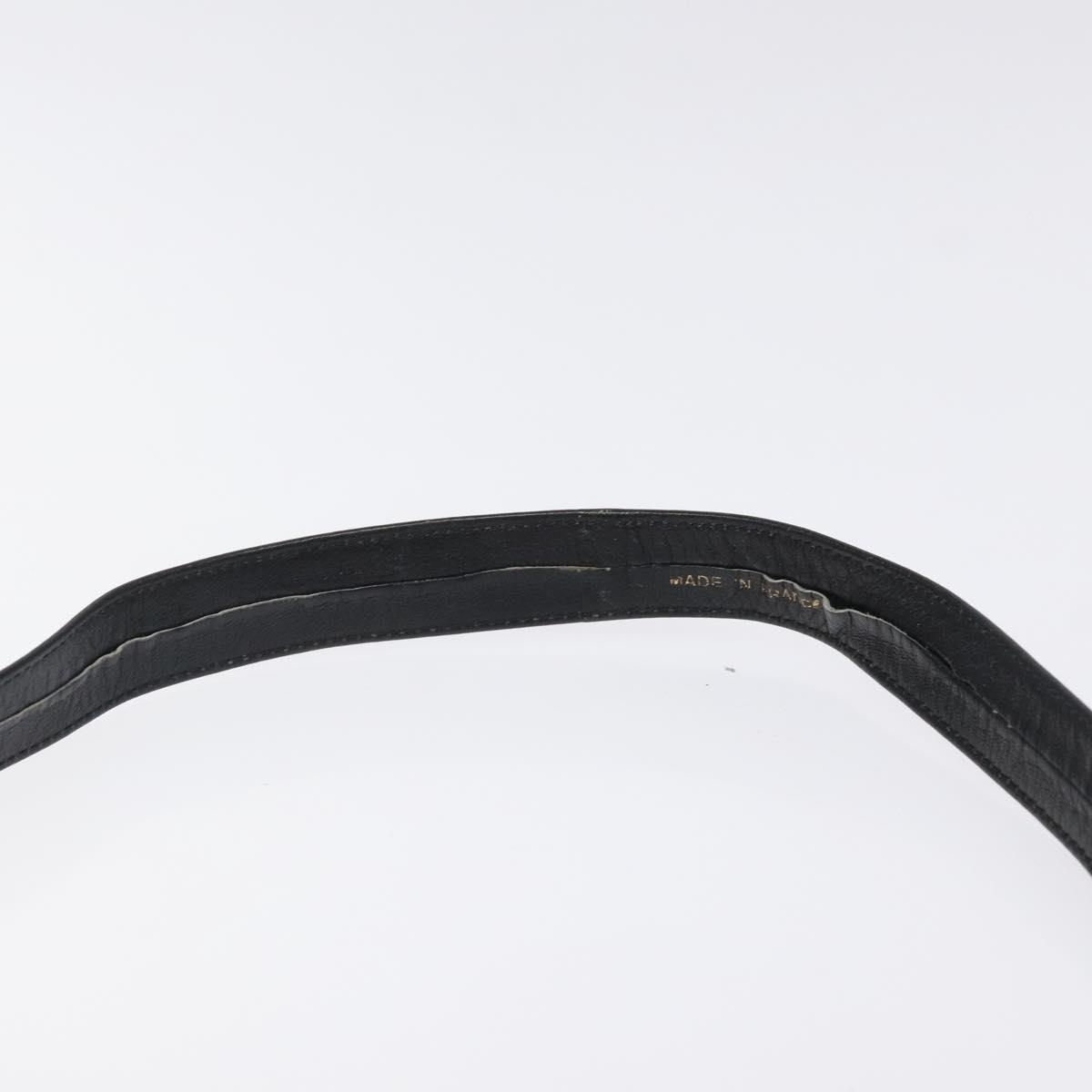 CELINE Shoulder Bag Leather Black Gold Auth 121842