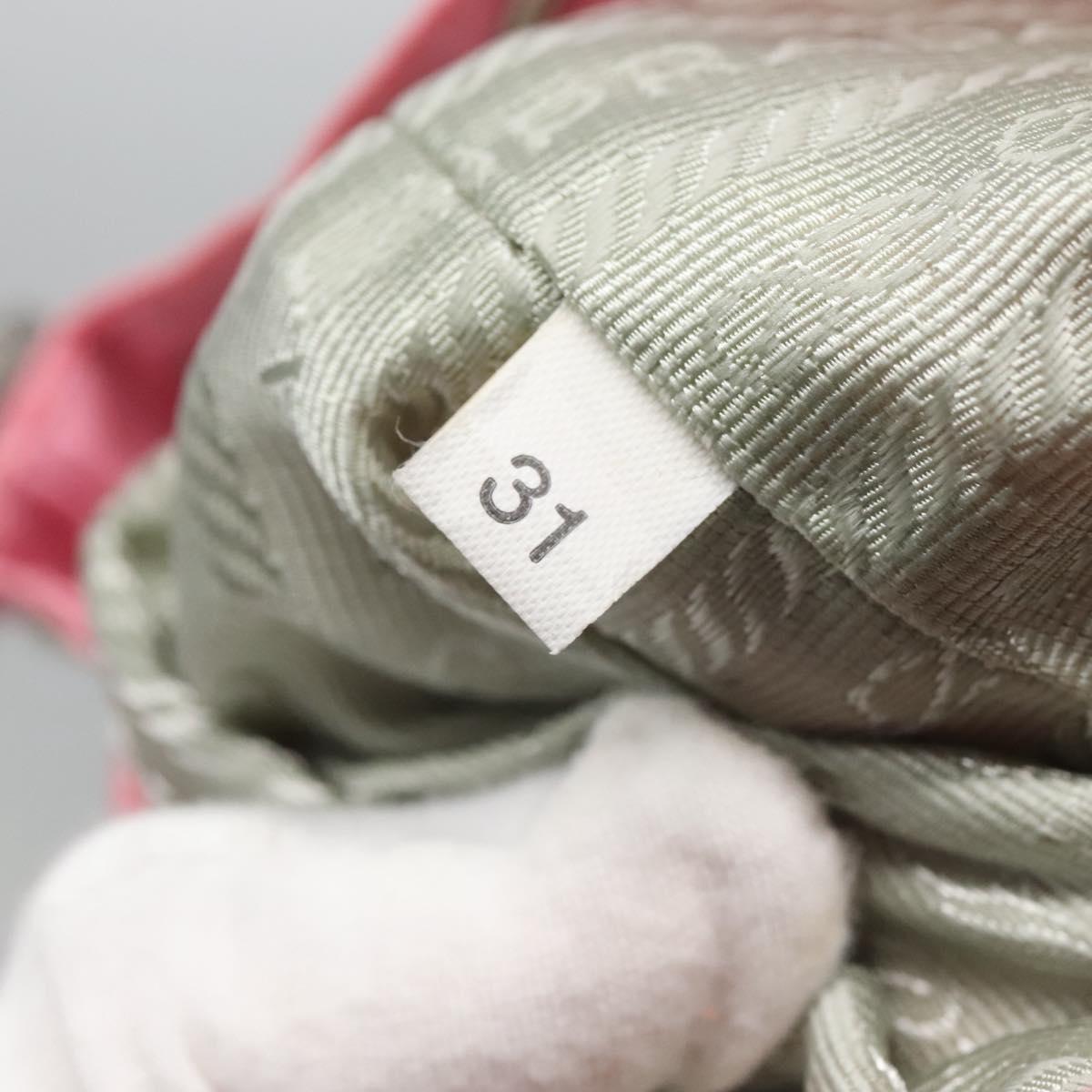 PRADA Hand Bag Nylon Pink Silver Auth 121843