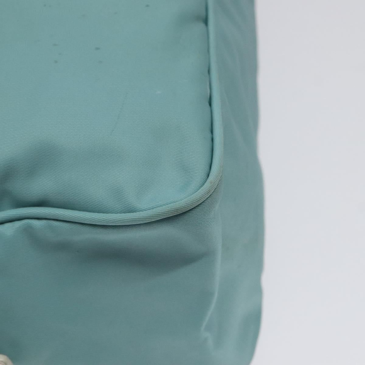 PRADA Hand Bag Nylon Blue Silver Auth 121844