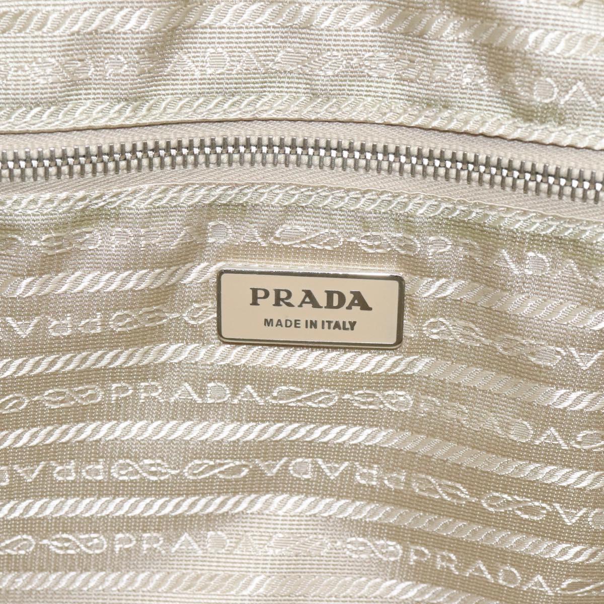 PRADA Hand Bag Nylon Blue Silver Auth 121844