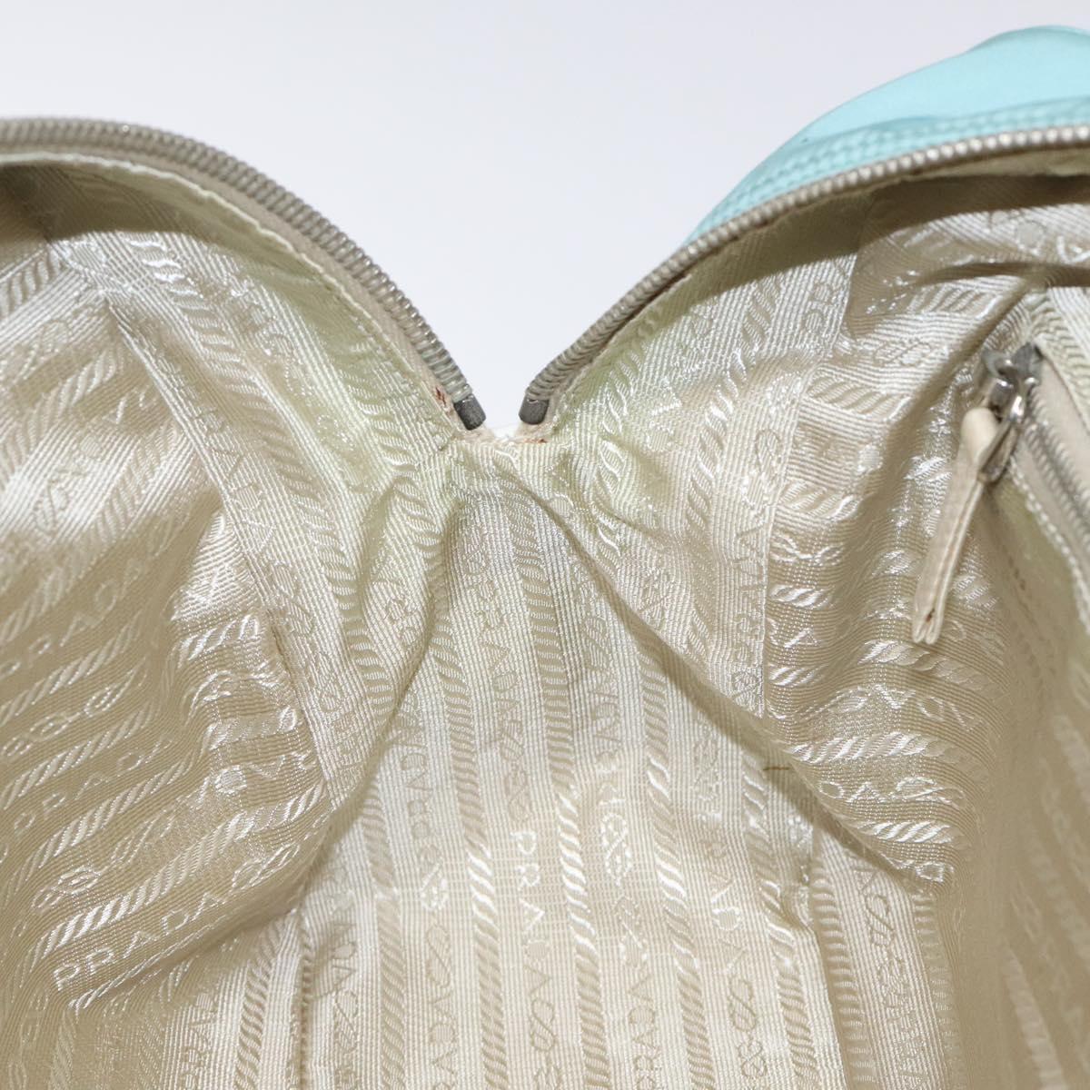 PRADA Hand Bag Nylon Blue Silver Auth 121844