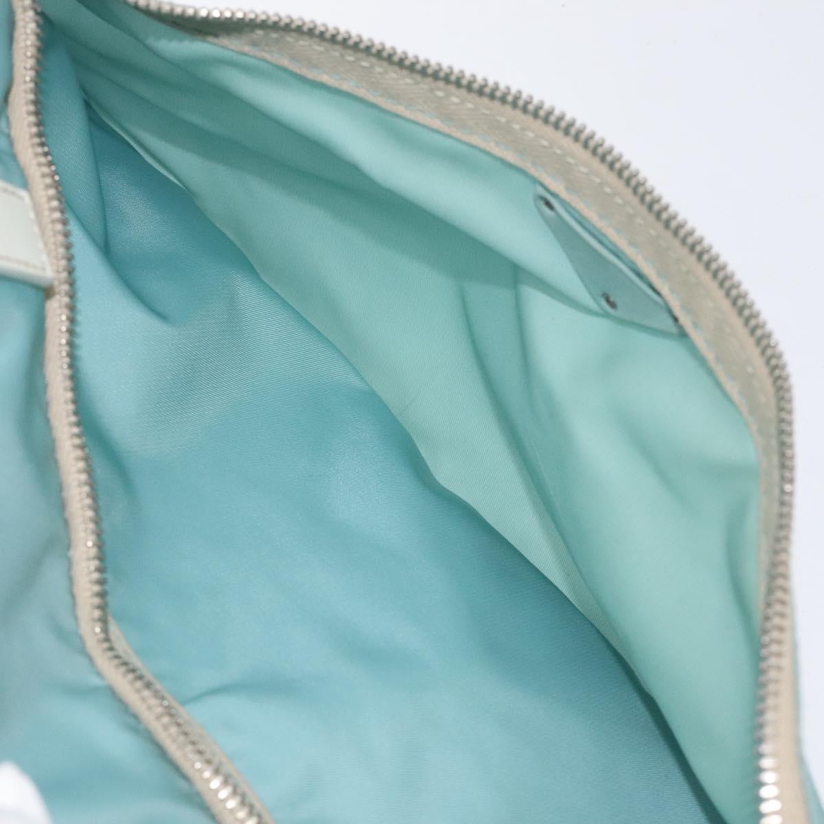 PRADA Hand Bag Nylon Blue Silver Auth 121844