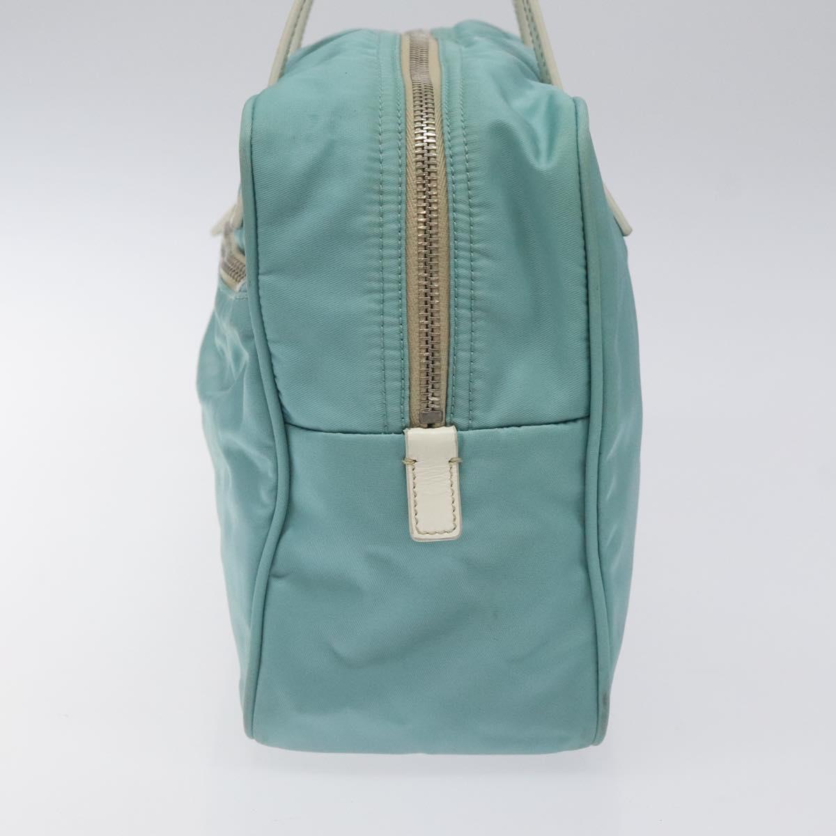 PRADA Hand Bag Nylon Blue Silver Auth 121844