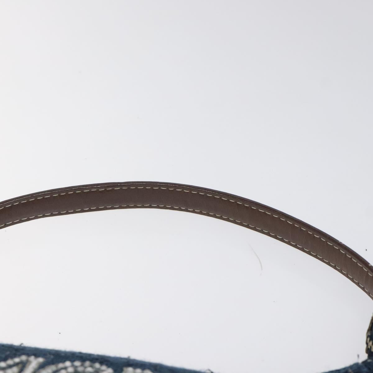 MCM Accessory Pouch Canvas Navy Silver Auth 121847
