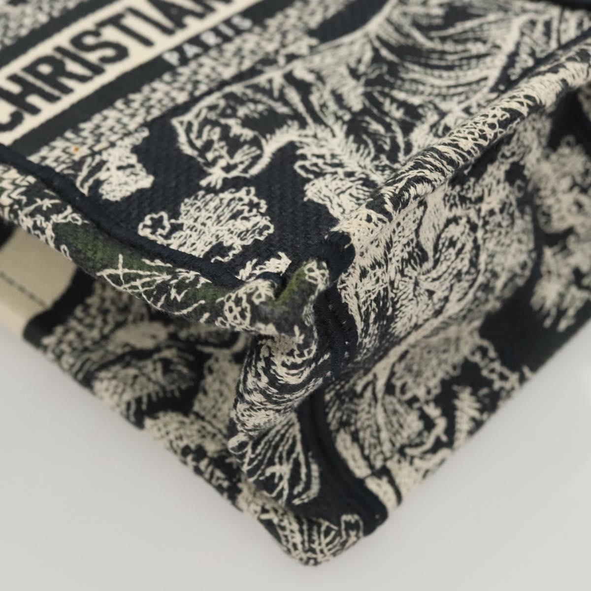 Christian Dior Mini Vertical Hand Bag Canvas 2way Black Auth 121850