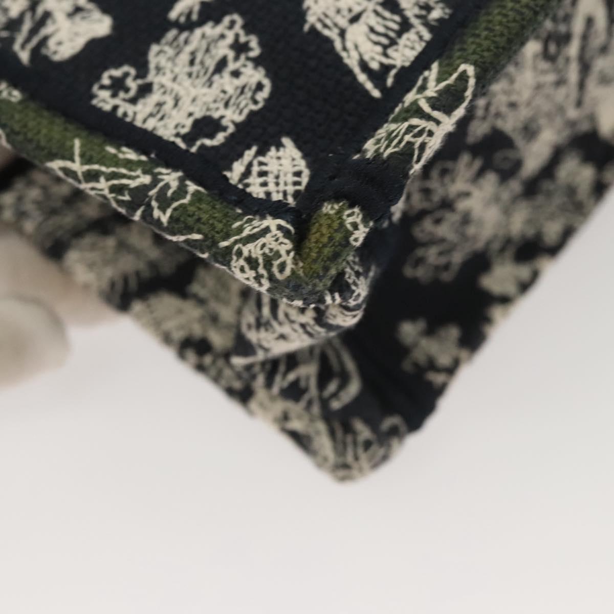 Christian Dior Mini Vertical Hand Bag Canvas 2way Black Auth 121850