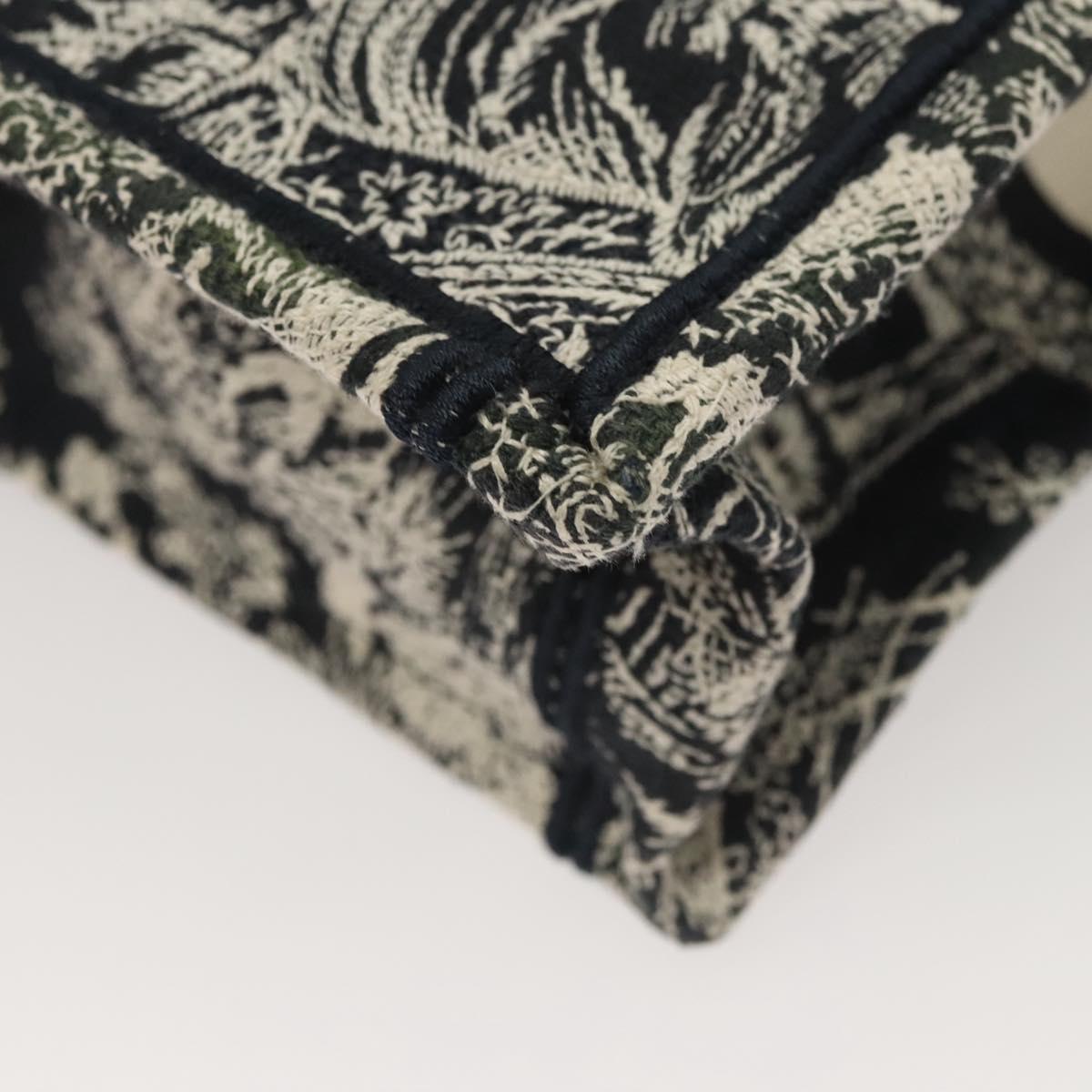 Christian Dior Mini Vertical Hand Bag Canvas 2way Black Auth 121850