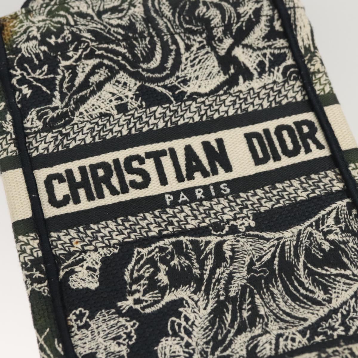 Christian Dior Mini Vertical Hand Bag Canvas 2way Black Auth 121850