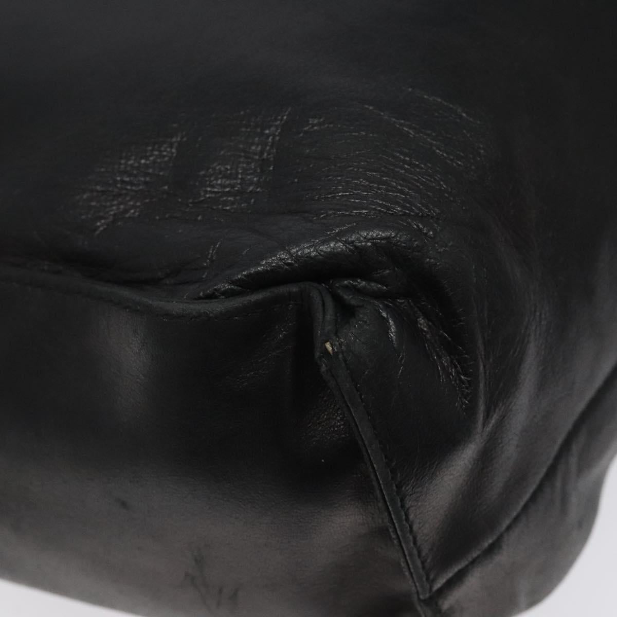 PRADA Hand Bag Leather Black Auth 121881