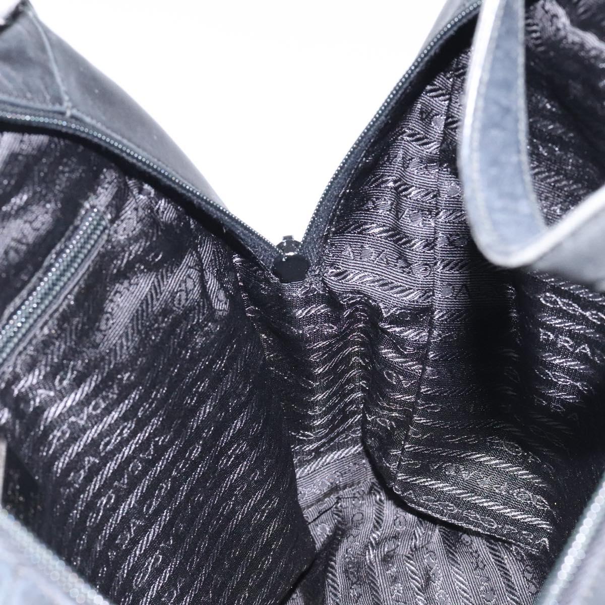 PRADA Hand Bag Leather Black Auth 121881