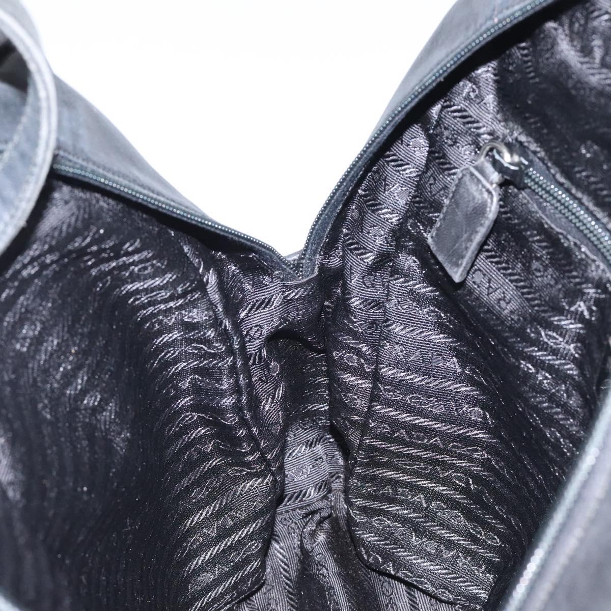 PRADA Hand Bag Leather Black Auth 121881