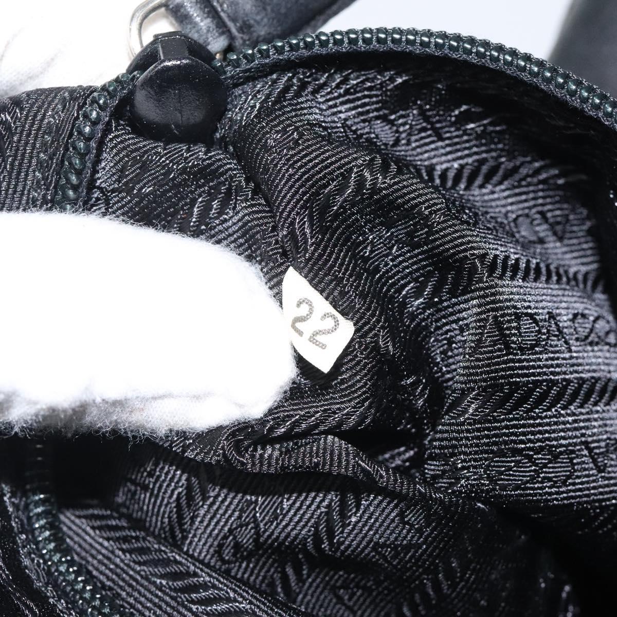 PRADA Hand Bag Leather Black Auth 121881