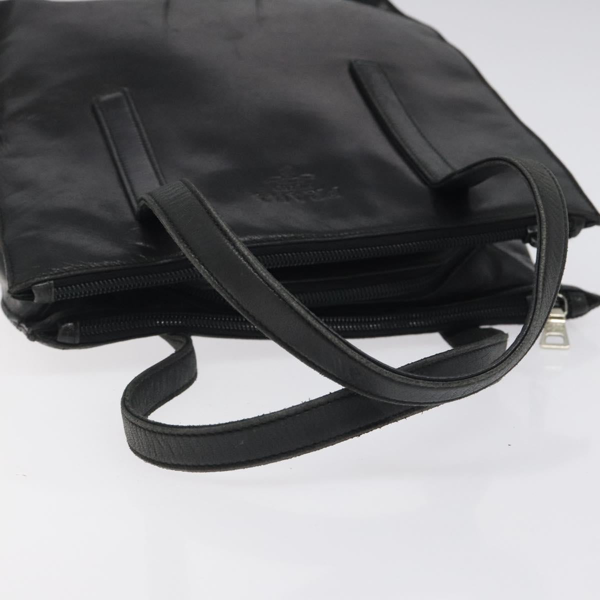 PRADA Hand Bag Leather Black Auth 121881
