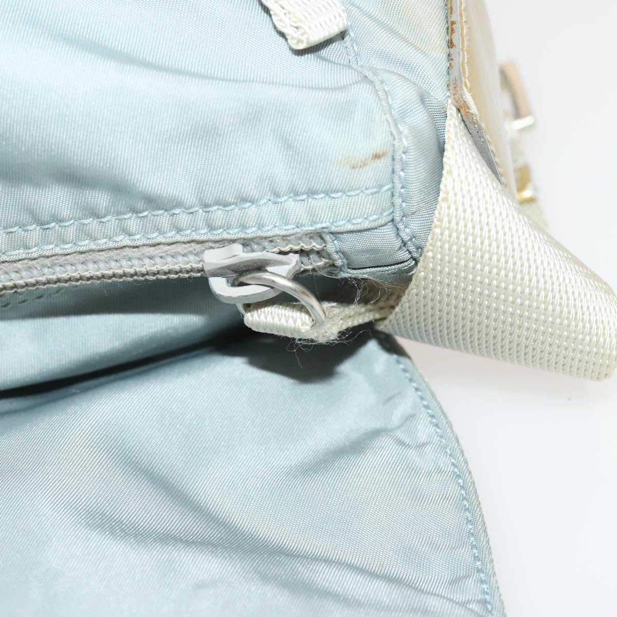 PRADA Shoulder Bag Nylon Light Blue Silver Auth 121882