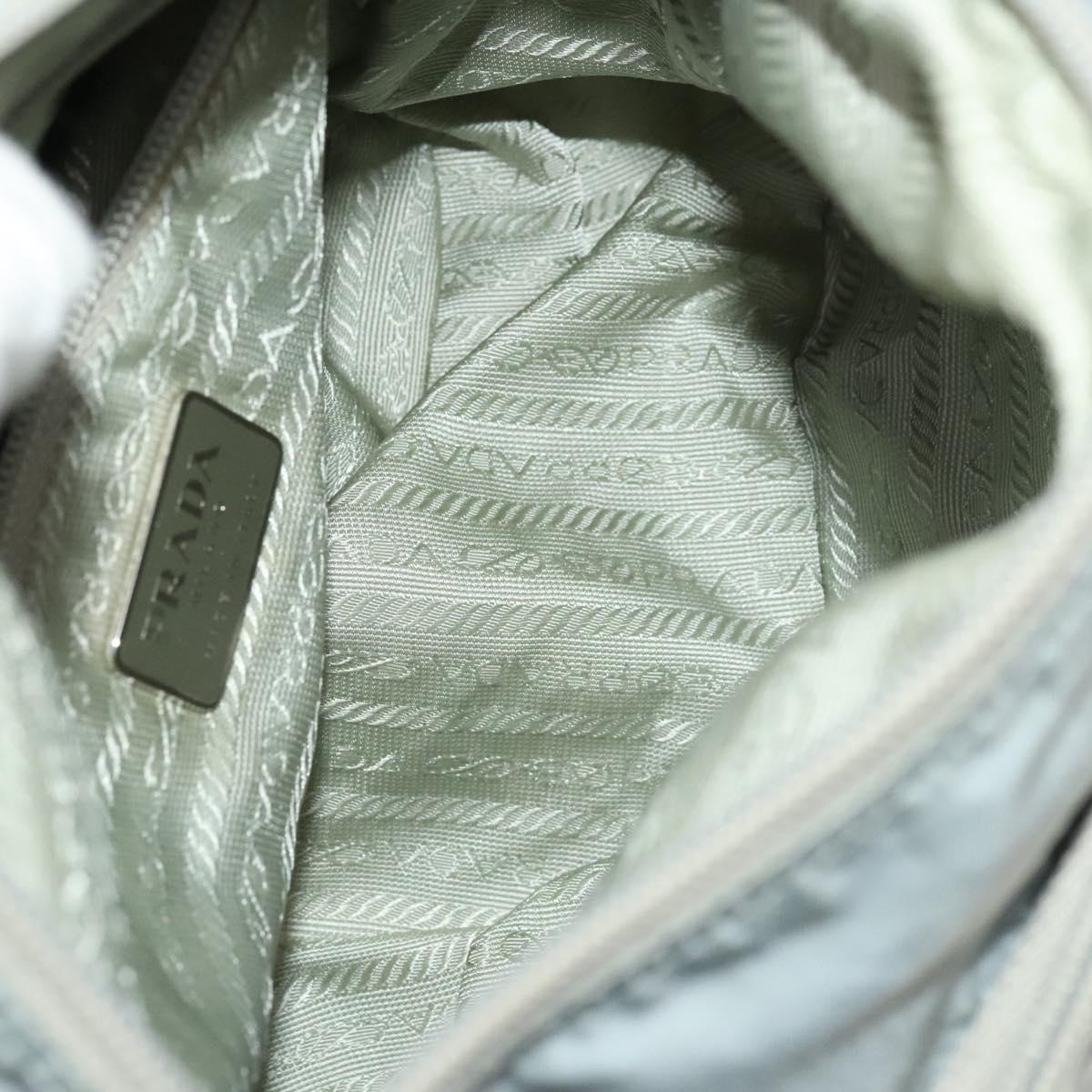 PRADA Shoulder Bag Nylon Light Blue Silver Auth 121882