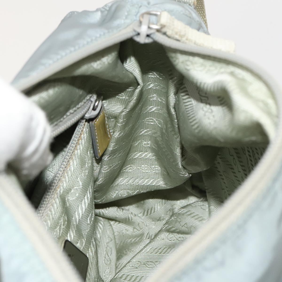 PRADA Shoulder Bag Nylon Light Blue Silver Auth 121882