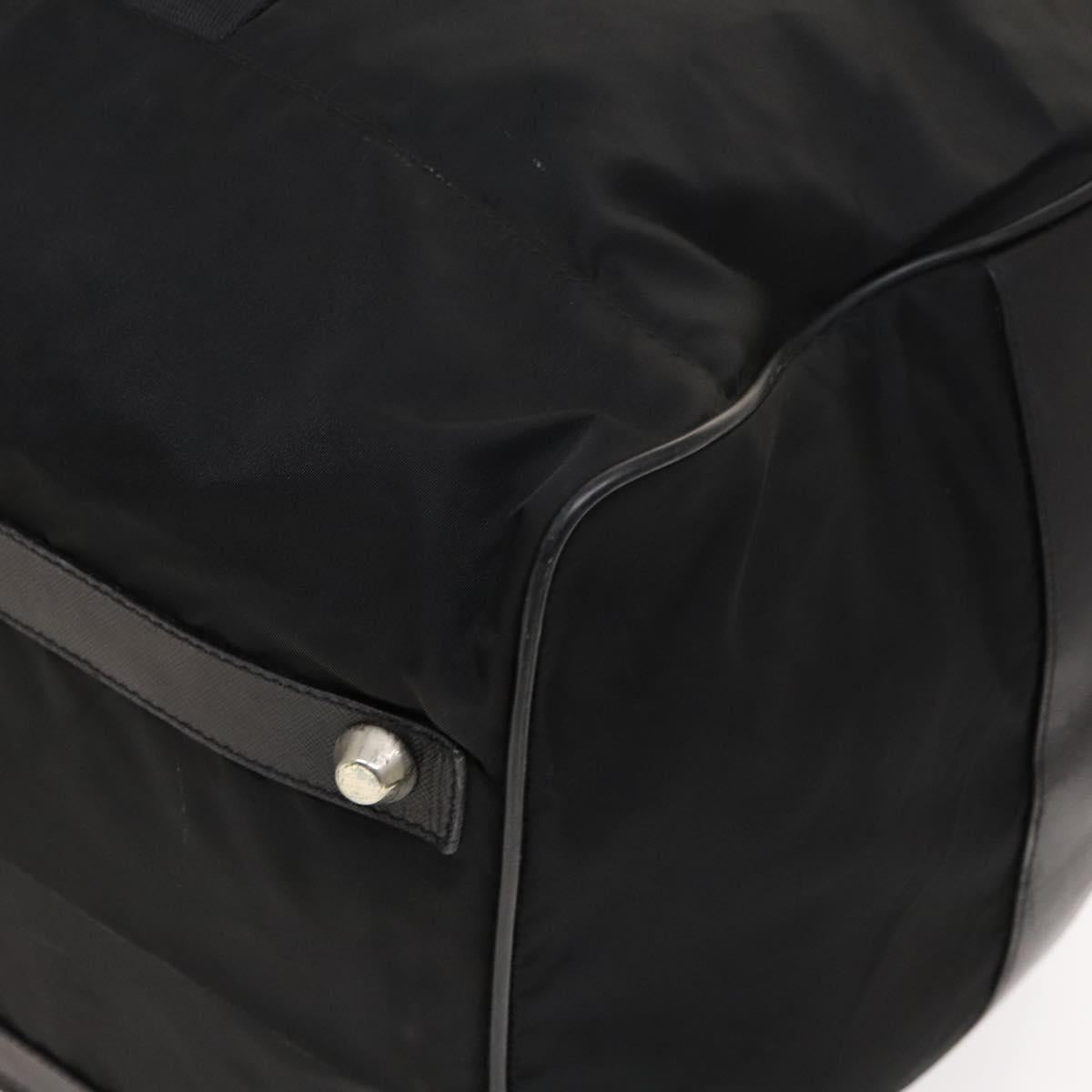 PRADA Boston Bag Nylon 2way Black Silver Auth 121883