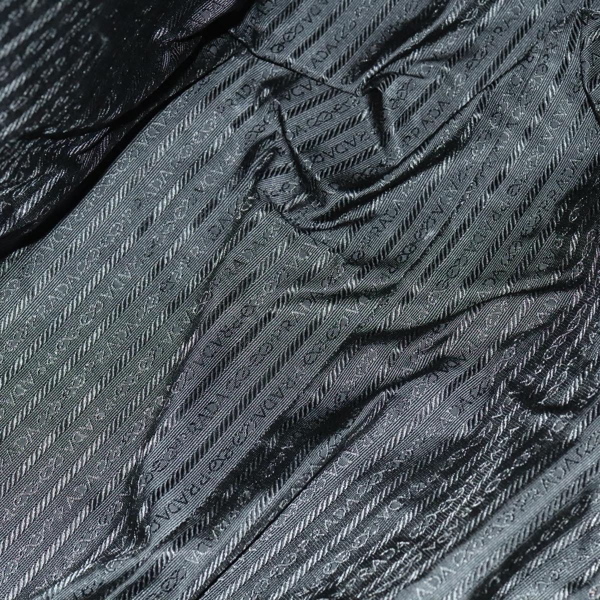 PRADA Boston Bag Nylon 2way Black Silver Auth 121883