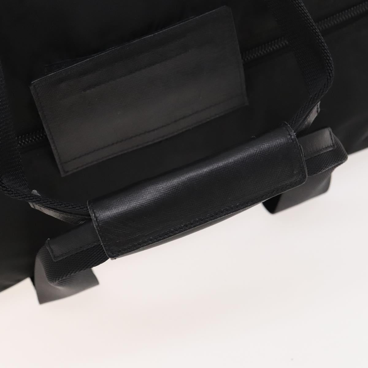 PRADA Boston Bag Nylon 2way Black Silver Auth 121883