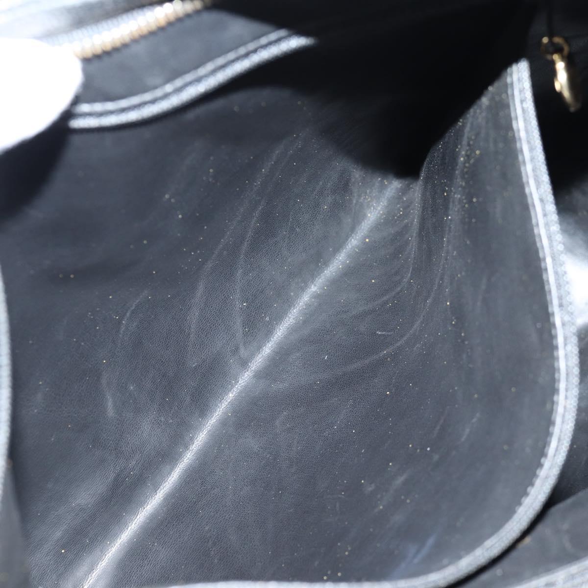 CHANEL COCO Mark Shoulder Bag Caviar Skin Black Gold CC Auth 121888