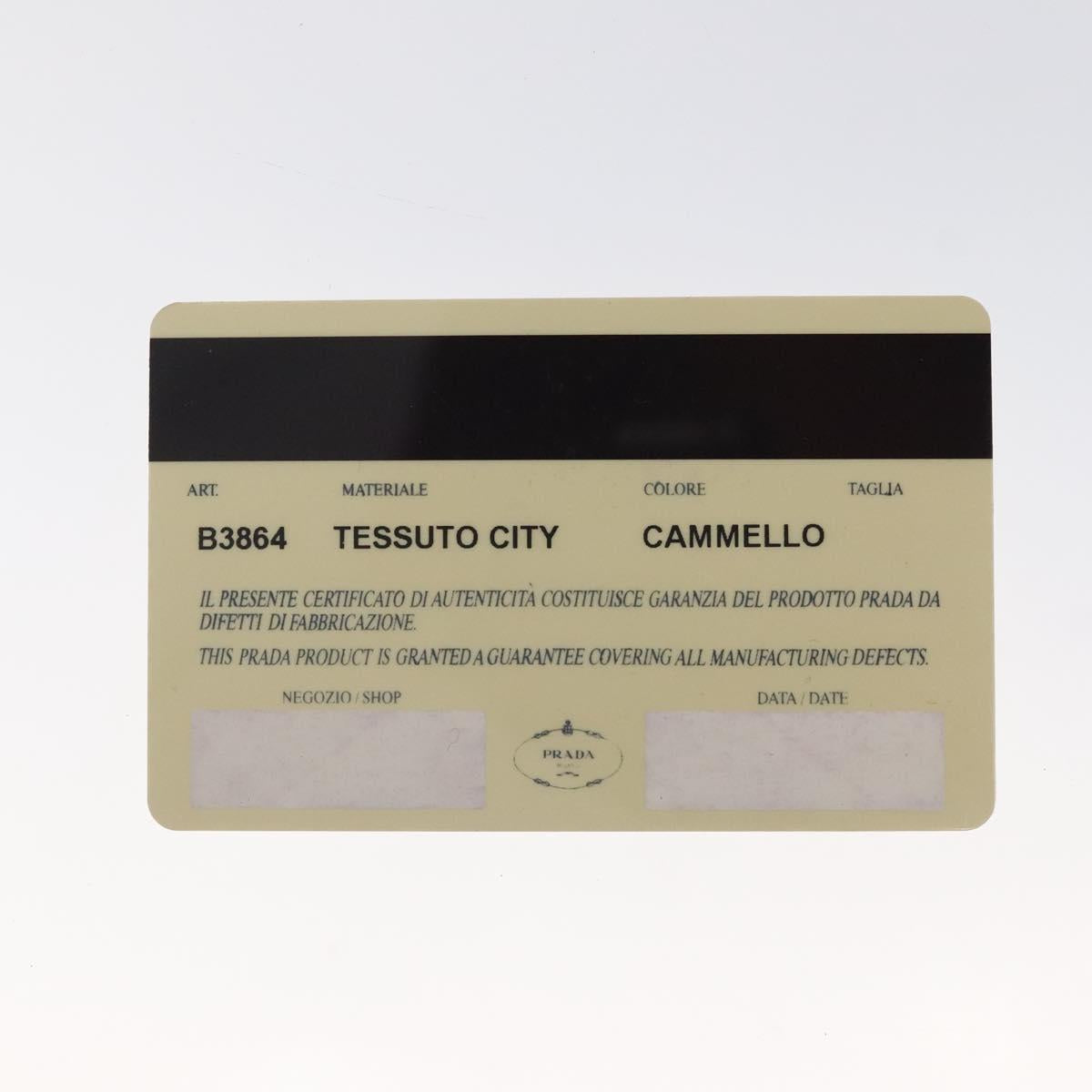 PRADA Hand Bag Nylon Beige Silver Auth 121920