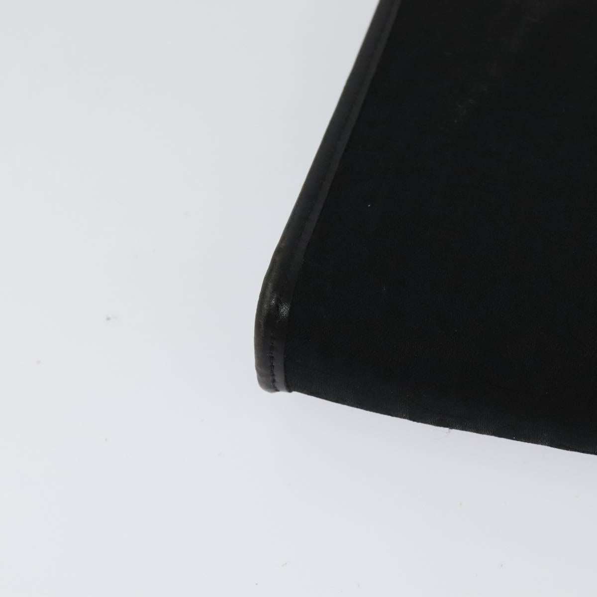 Christian Dior Trotter Canvas Shoulder Bag Black Gold Auth 121934