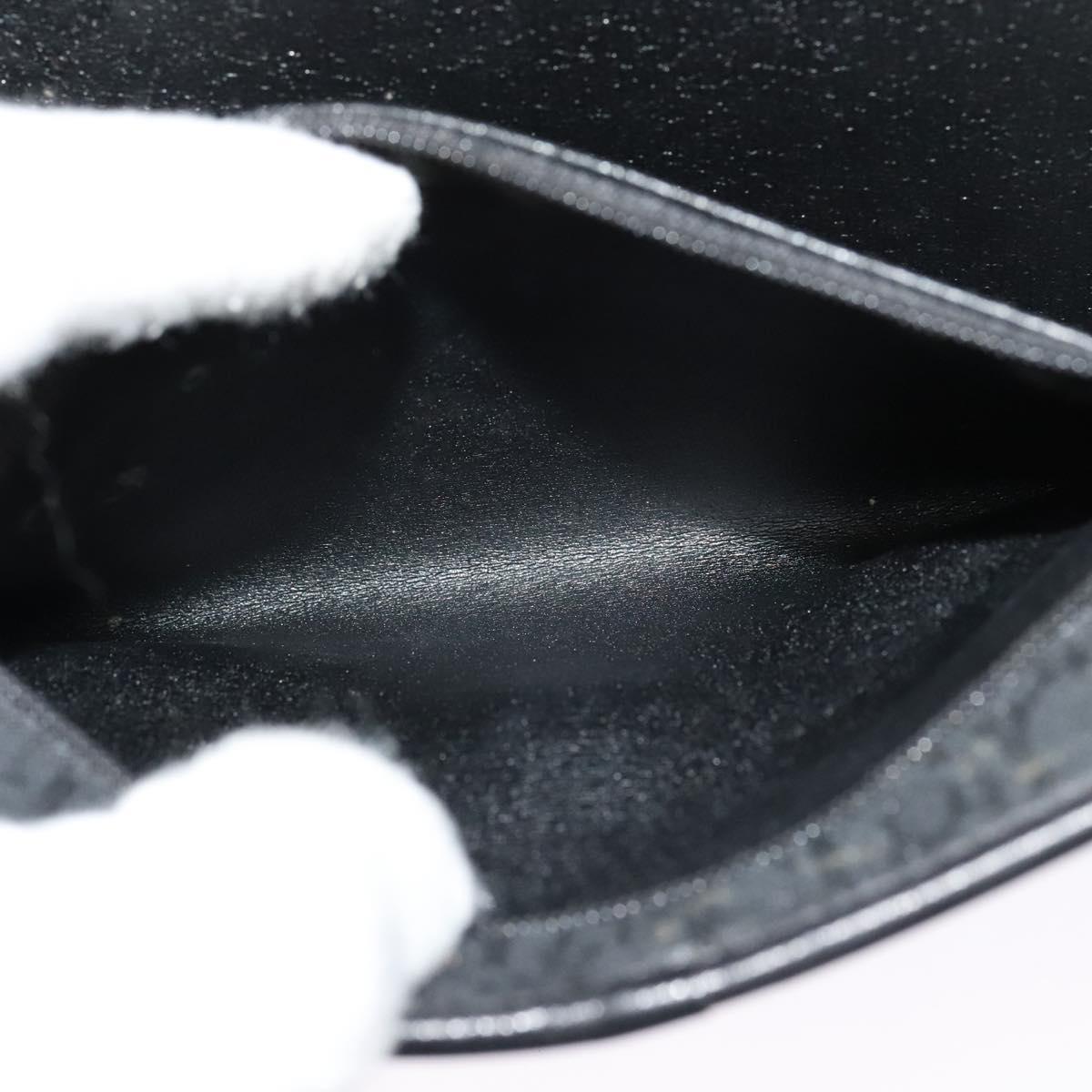 Christian Dior Trotter Canvas Shoulder Bag Black Gold Auth 121934