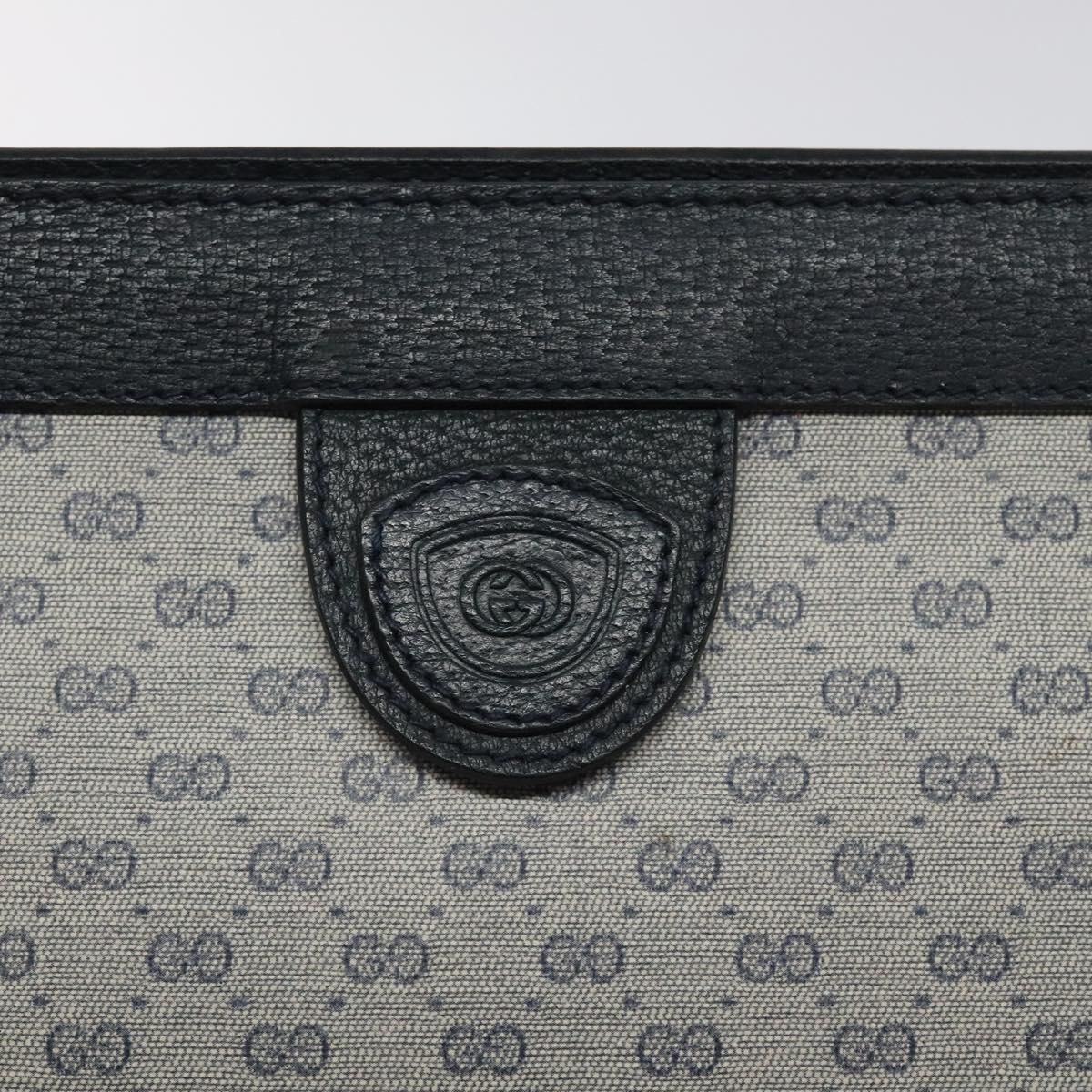 GUCCI Micro GG Supreme Clutch Bag PVC Navy 014 123 0102 Auth 121946