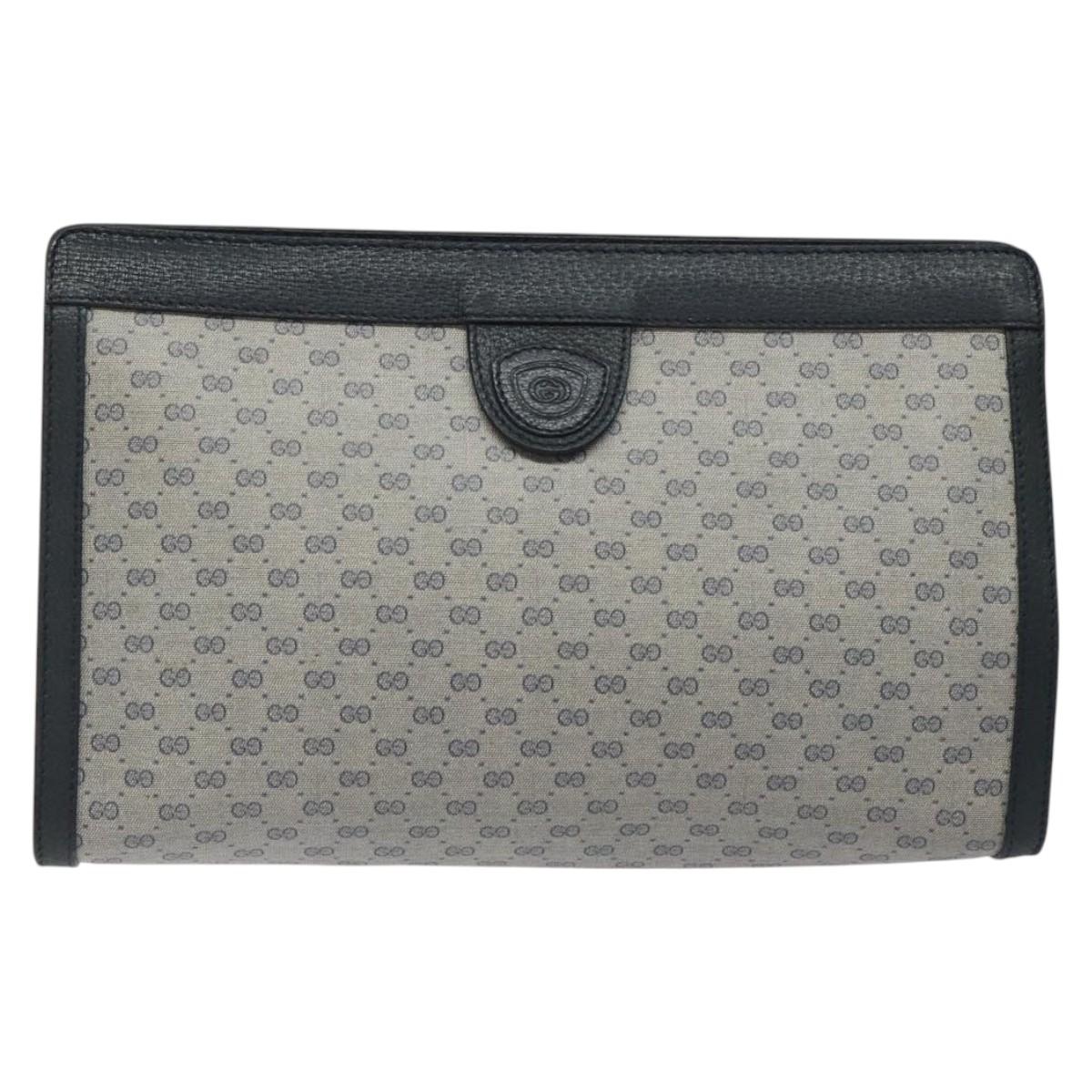 GUCCI Micro GG Supreme Clutch Bag PVC Navy 014 123 0102 Auth 121946