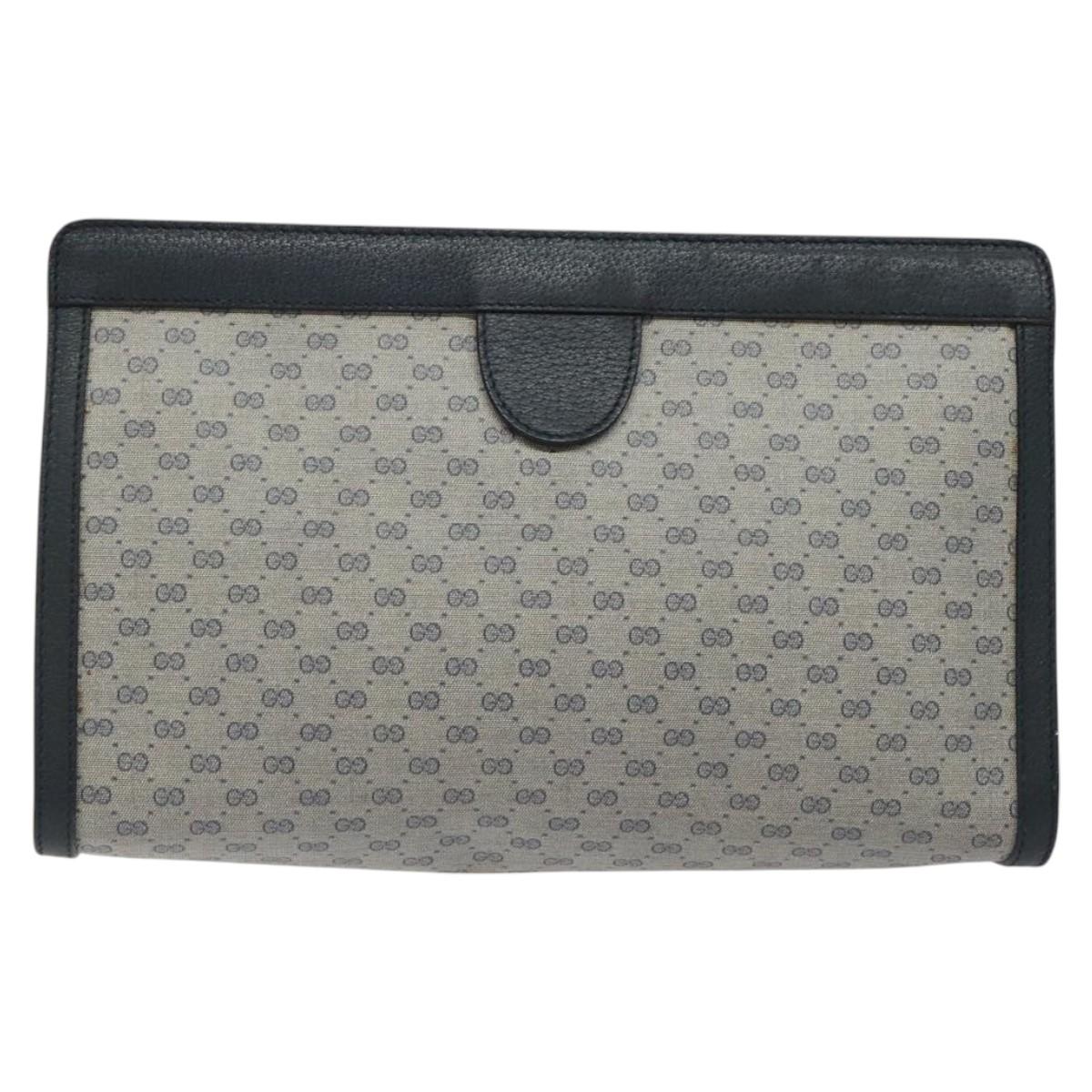 GUCCI Micro GG Supreme Clutch Bag PVC Navy 014 123 0102 Auth 121946