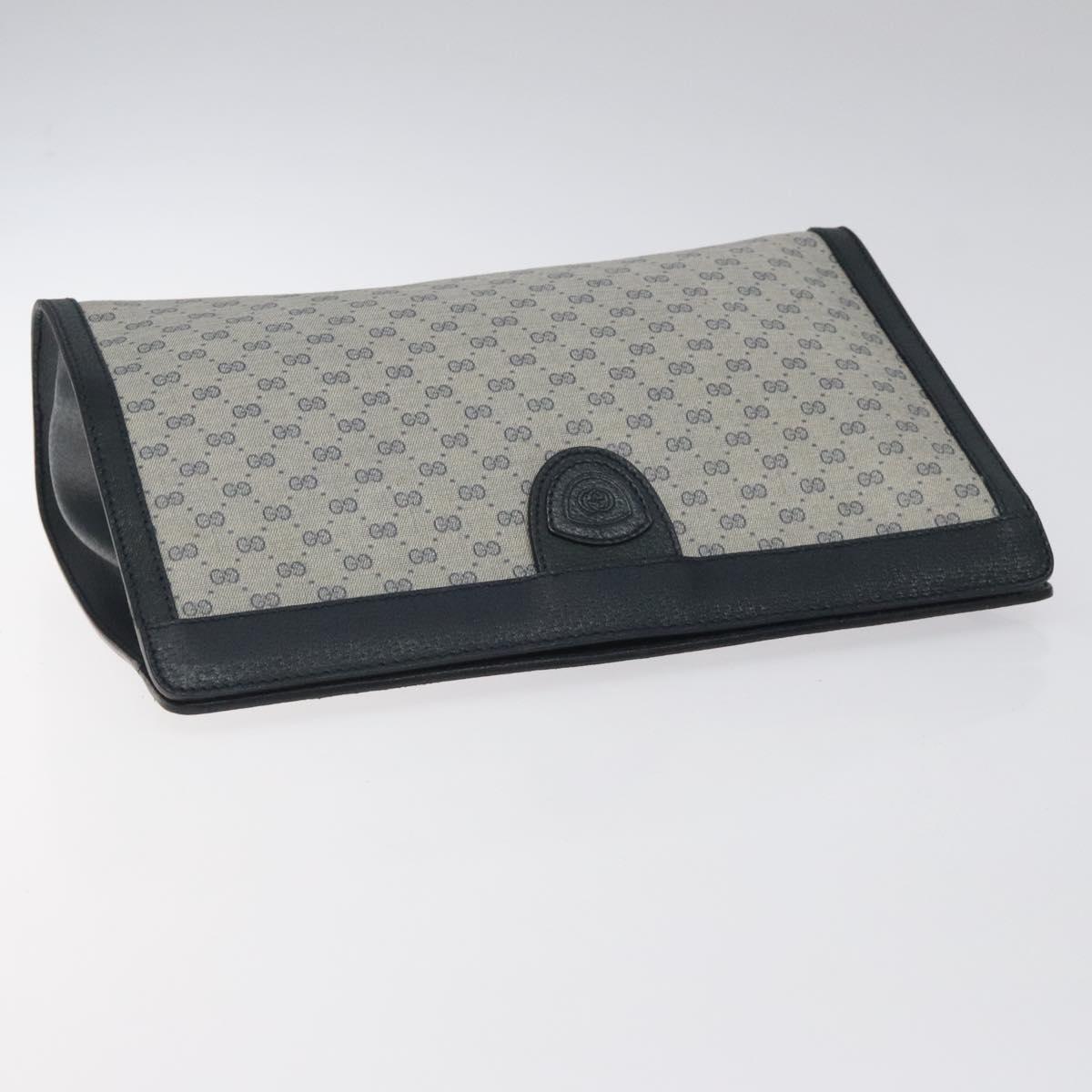 GUCCI Micro GG Supreme Clutch Bag PVC Navy 014 123 0102 Auth 121946