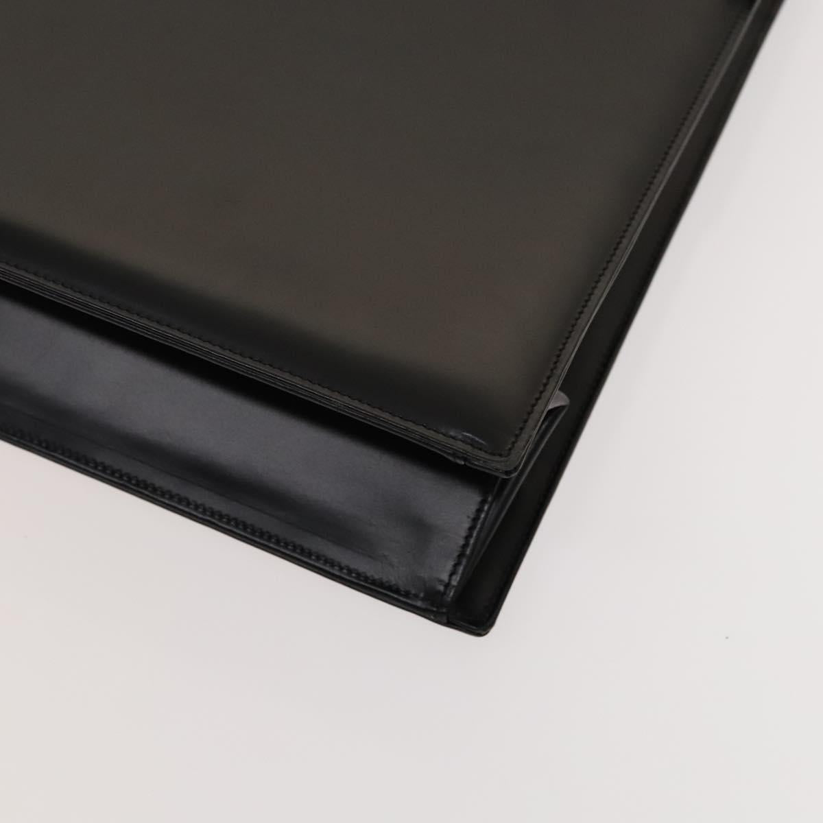 GIVENCHY Hand Bag Leather 2way Black Gold Auth 121947