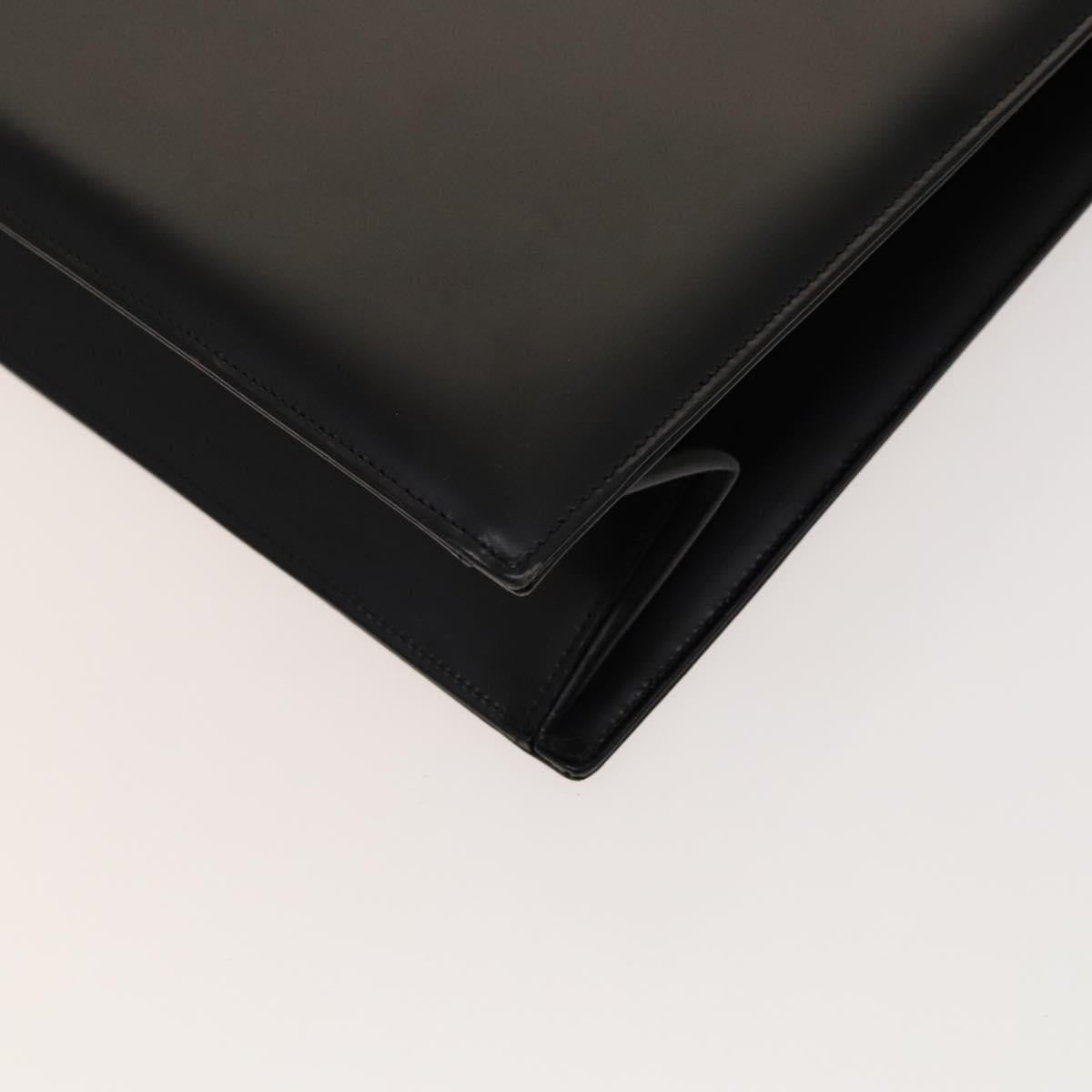 GIVENCHY Hand Bag Leather 2way Black Gold Auth 121947