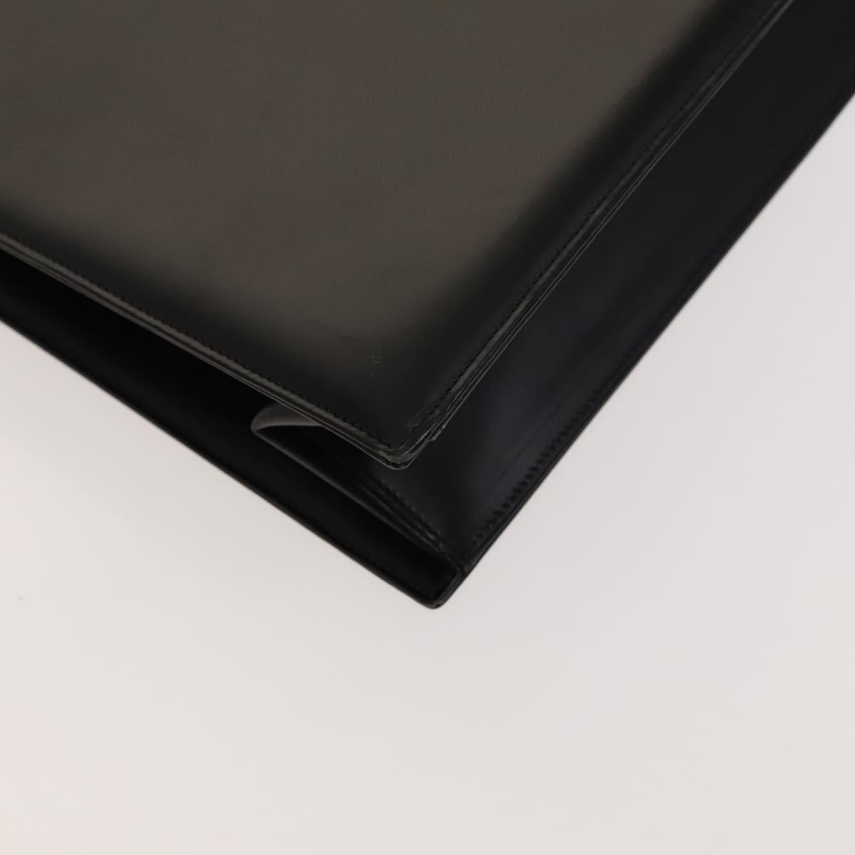 GIVENCHY Hand Bag Leather 2way Black Gold Auth 121947