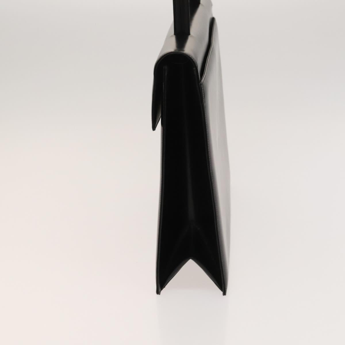 GIVENCHY Hand Bag Leather 2way Black Gold Auth 121947