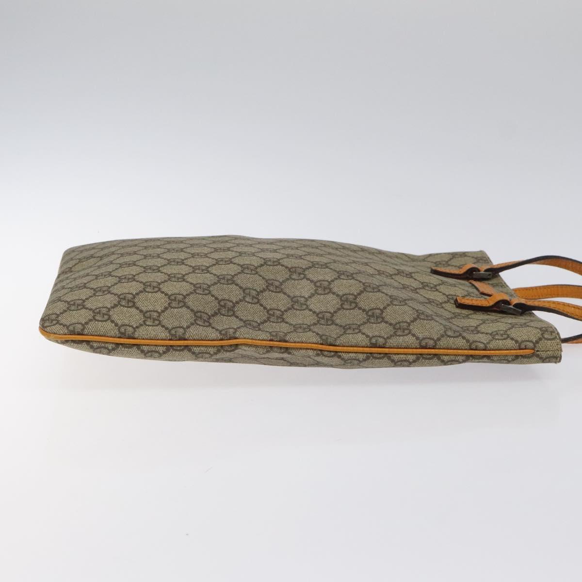 GUCCI GG Supreme Hand Bag PVC Beige Silver 117551 Auth 121949