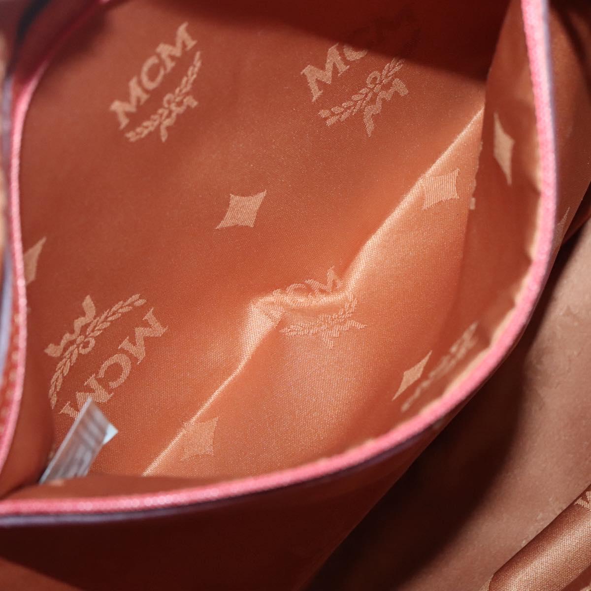 MCM Logogram Vicetos Tote Bag Canvas 2way Brown Gold Auth 121967