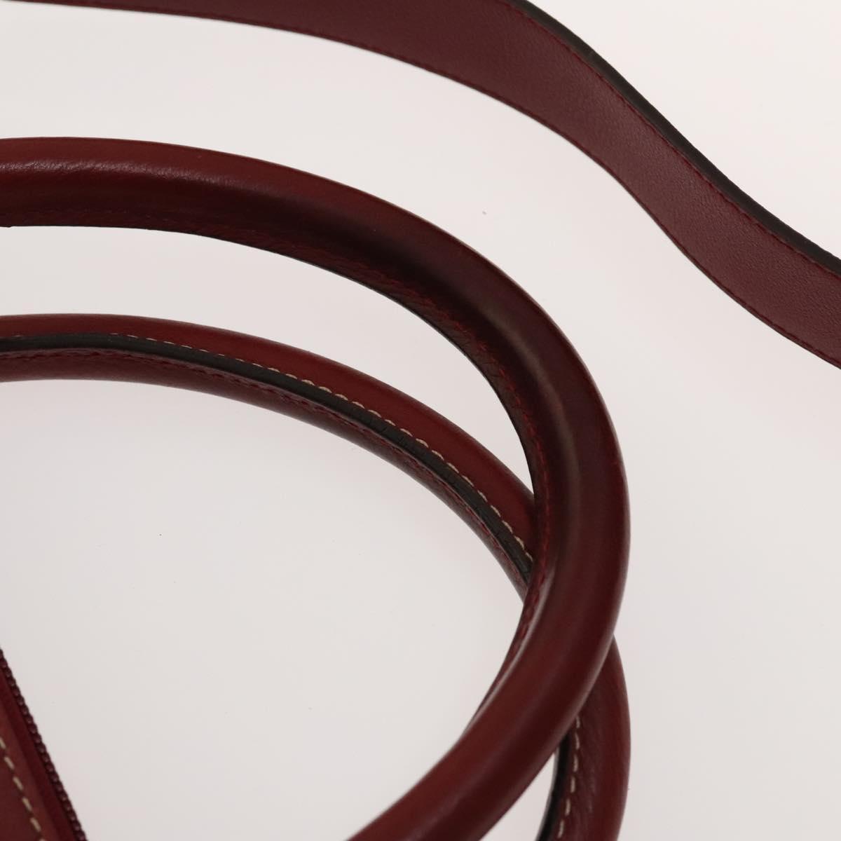 LOEWE Anagram Hand Bag Leather 2way Red Silver Auth 121972