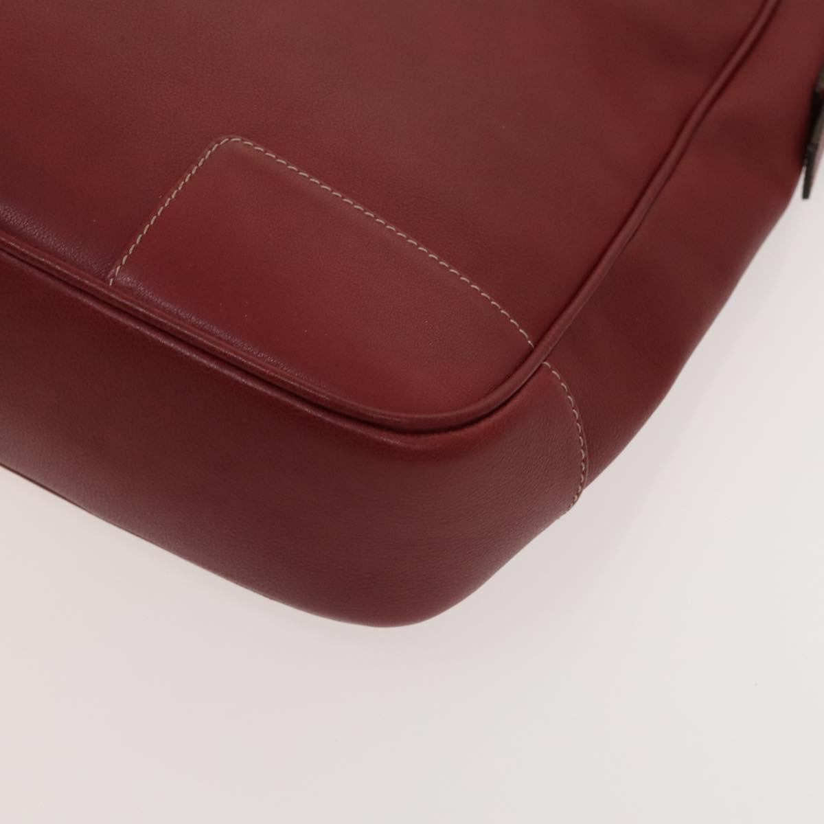 LOEWE Anagram Hand Bag Leather 2way Red Silver Auth 121972